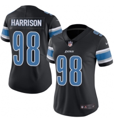 Women's Nike Detroit Lions #98 Damon Harrison Limited Black Rush Vapor Untouchable NFL Jersey
