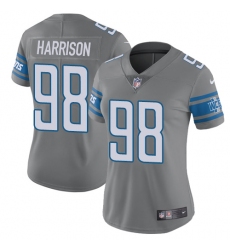 Women's Nike Detroit Lions #98 Damon Harrison Limited Steel Rush Vapor Untouchable NFL Jersey