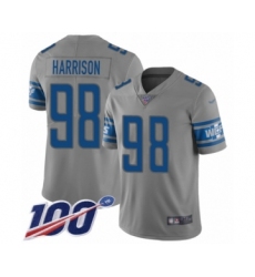 Youth Detroit Lions #98 Damon Harrison Limited Gray Inverted Legend 100th Season Football Jersey