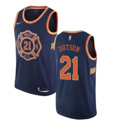 Women's Nike New York Knicks #21 Damyean Dotson Swingman Navy Blue NBA Jersey - City Edition