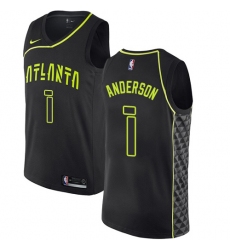 Women's Nike Atlanta Hawks #1 Justin Anderson Swingman Black NBA Jersey - City Edition