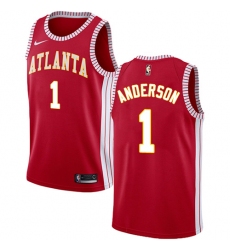 Youth Nike Atlanta Hawks #1 Justin Anderson Swingman Red NBA Jersey Statement Edition