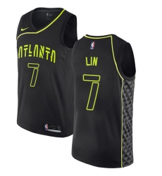 Men's Nike Atlanta Hawks #7 Jeremy Lin Swingman Black NBA Jersey - City Edition