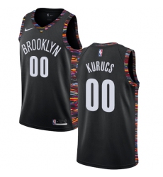 Men's Nike Brooklyn Nets #00 Rodions Kurucs Swingman Black NBA Jersey - 2018 19 City Edition