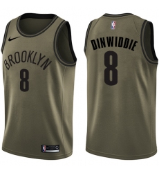 Youth Nike Brooklyn Nets #8 Spencer Dinwiddie Swingman Green Salute to Service NBA Jersey