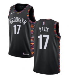 Youth Nike Brooklyn Nets #17 Ed Davis Swingman Black NBA Jersey - 2018 19 City Edition