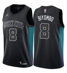 Men's Nike Jordan Charlotte Hornets #8 Bismack Biyombo Swingman Black NBA Jersey - City Edition
