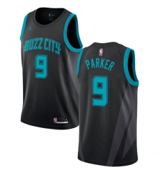 Men's Nike Jordan Charlotte Hornets #9 Tony Parker Swingman Black NBA Jersey - 2018 19 City Edition