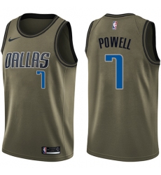 Youth Nike Dallas Mavericks #7 Dwight Powell Swingman Green Salute to Service NBA Jersey