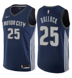 Men's Nike Detroit Pistons #25 Reggie Bullock Swingman Navy Blue NBA Jersey - City Edition