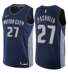 Women's Nike Detroit Pistons #27 Zaza Pachulia Swingman Navy Blue NBA Jersey - City Edition