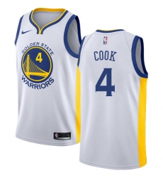 Youth Nike Golden State Warriors #4 Quinn Cook Swingman White NBA Jersey - Association Edition