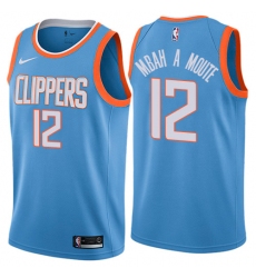 Women's Nike Los Angeles Clippers #12 Luc Mbah a Moute Swingman Blue NBA Jersey - City Edition