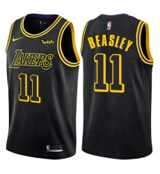 Youth Nike Los Angeles Lakers #11 Michael Beasley Swingman Black NBA Jersey - City Edition