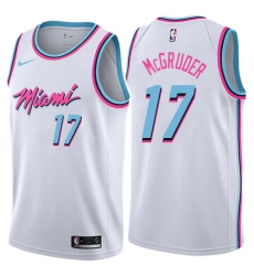 Men's Nike Miami Heat #17 Rodney McGruder Swingman White NBA Jersey - City Edition