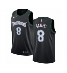 Men's Nike Minnesota Timberwolves #8 Jerryd Bayless Authentic Black Hardwood Classics Jersey