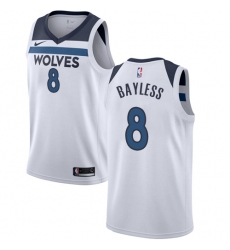Men's Nike Minnesota Timberwolves #8 Jerryd Bayless Swingman White NBA Jersey - Association Edition
