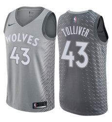 Men's Nike Minnesota Timberwolves #43 Anthony Tolliver Swingman Gray NBA Jersey - City Edition