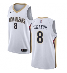 Women's Nike New Orleans Pelicans #8 Jahlil Okafor Swingman White NBA Jersey - Association Edition