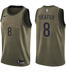 Youth Nike New Orleans Pelicans #8 Jahlil Okafor Swingman Green Salute to Service NBA Jersey