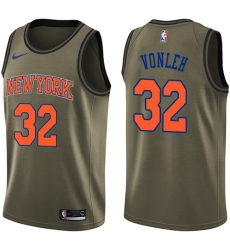 Youth Nike New York Knicks #32 Noah Vonleh Swingman Green Salute to Service NBA Jersey