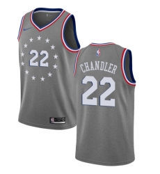 Youth Nike Philadelphia 76ers #22 Wilson Chandler Swingman Gray NBA Jersey - City Edition