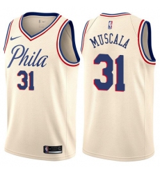 Men's Nike Philadelphia 76ers #31 Mike Muscala Swingman Cream NBA Jersey - City Edition