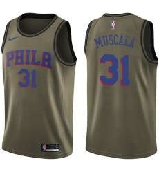 Youth Nike Philadelphia 76ers #31 Mike Muscala Swingman Green Salute to Service NBA Jersey
