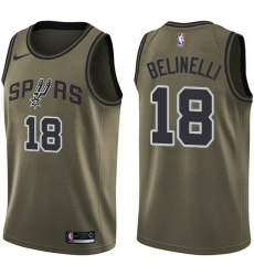 Men's Nike San Antonio Spurs #18 Marco Belinelli Swingman Green Salute to Service NBA Jersey