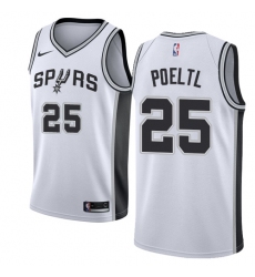 Men's Nike San Antonio Spurs #25 Jakob Poeltl Swingman White NBA Jersey - Association Edition