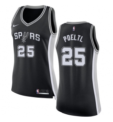 Women's Nike San Antonio Spurs #25 Jakob Poeltl Swingman Black NBA Jersey - Icon Edition