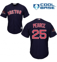 Youth Majestic Boston Red Sox #25 Steve Pearce Authentic Navy Blue Alternate Road Cool Base 2018 World Series Champions MLB Jersey