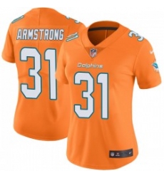 Women's Nike Miami Dolphins #31 Cornell Armstrong Orange Stitched NFL Limited Rush Jersey