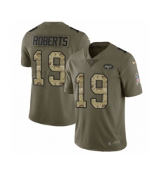 Men's Nike New York Jets #19 Andre Roberts Limited Olive Camo 2017 Salute to Service NFL Jersey
