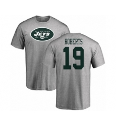 NFL Nike New York Jets #19 Andre Roberts Ash Name & Number Logo T-Shirt