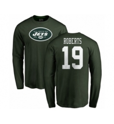 NFL Nike New York Jets #19 Andre Roberts Green Name & Number Logo Long Sleeve T-Shirt