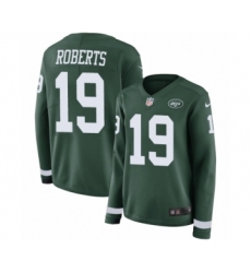 Women's Nike New York Jets #19 Andre Roberts Limited Green Therma Long Sleeve NFL Jersey
