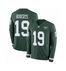 Youth Nike New York Jets #19 Andre Roberts Limited Green Therma Long Sleeve NFL Jersey