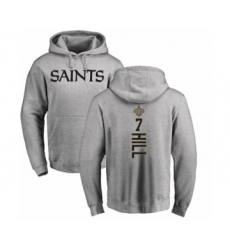 NFL Nike New Orleans Saints #7 Taysom Hill Ash Backer Pullover Hoodie