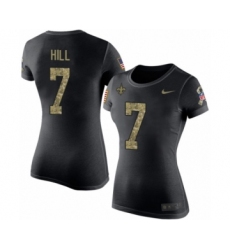 NFL Women's Nike New Orleans Saints #7 Taysom Hill Black Camo Salute to Service T-Shirt