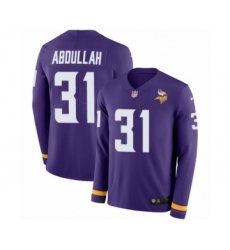 Men's Nike Minnesota Vikings #31 Ameer Abdullah Limited Purple Therma Long Sleeve NFL Jersey