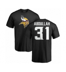 NFL Nike Minnesota Vikings #31 Ameer Abdullah Black Name & Number Logo T-Shirt