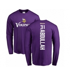 NFL Nike Minnesota Vikings #31 Ameer Abdullah Purple Backer Long Sleeve T-Shirt