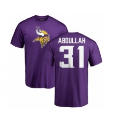 NFL Nike Minnesota Vikings #31 Ameer Abdullah Purple Name & Number Logo T-Shirt