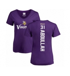 NFL Women's Nike Minnesota Vikings #31 Ameer Abdullah Purple Backer Slim Fit T-Shirt