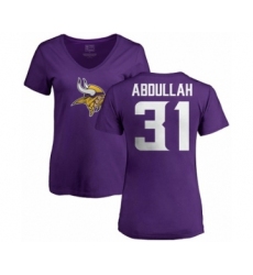 NFL Women's Nike Minnesota Vikings #31 Ameer Abdullah Purple Name & Number Logo Slim Fit T-Shirt