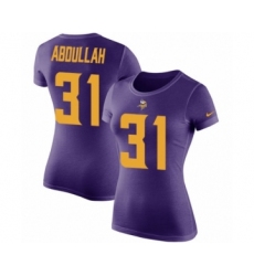 NFL Women's Nike Minnesota Vikings #31 Ameer Abdullah Purple Rush Pride Name & Number T-Shirt