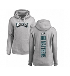 Women's Nike Philadelphia Eagles #80 Jordan Matthews Ash Backer Pullover Hoodie