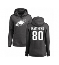 Women's Nike Philadelphia Eagles #80 Jordan Matthews Ash One Color Pullover Hoodie