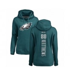 Women's Nike Philadelphia Eagles #80 Jordan Matthews Green Backer Pullover Hoodie
